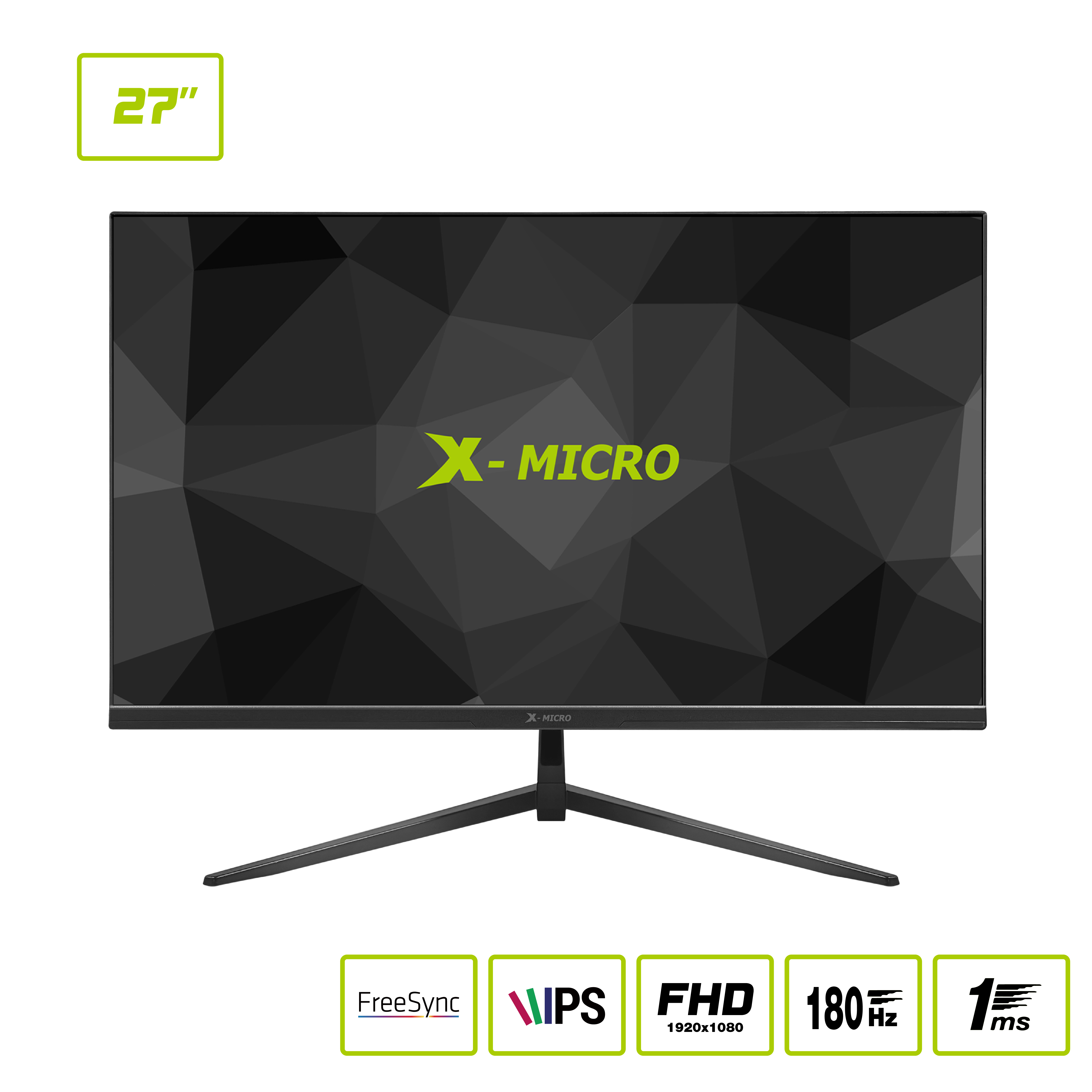 X-MICRO Monitor 27″ FHD Plano 180Hz. 1ms  X27F-KQ1E
