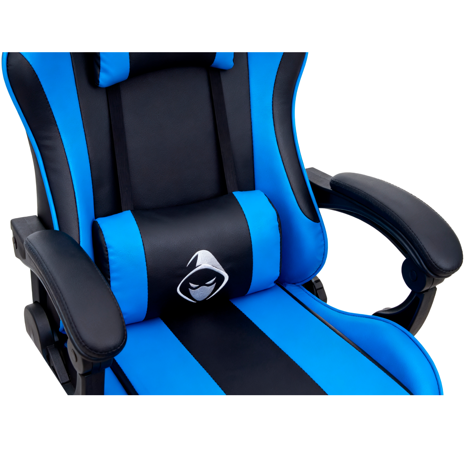 X-MICRO Silla Gamer Ergonómica Azul con Cojines Lumbar y Cervical, Reclinable y con Reposapiés XM-B98BU
