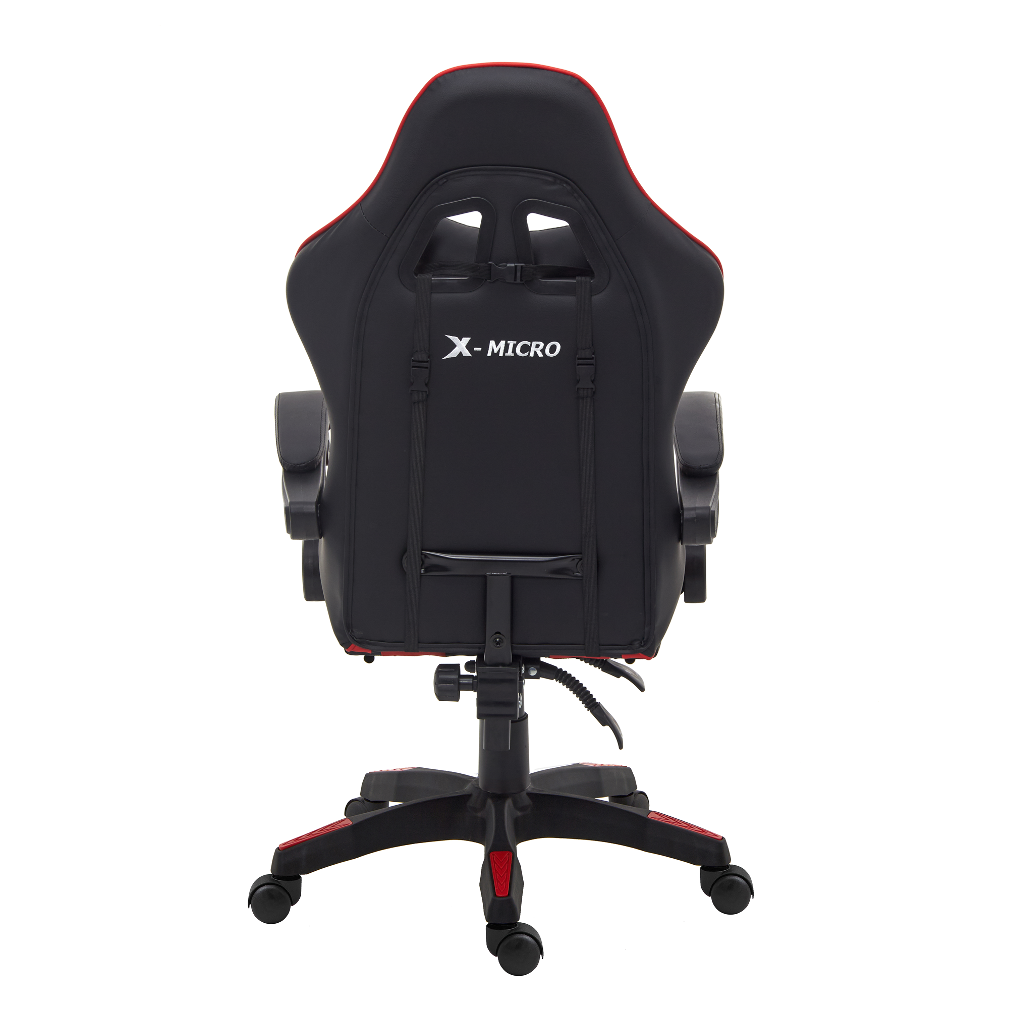 X-MICRO Silla Gamer Ergonómica Roja con Cojines Lumbar y Cervical, Reclinable y con Reposapiés XM-B98RD