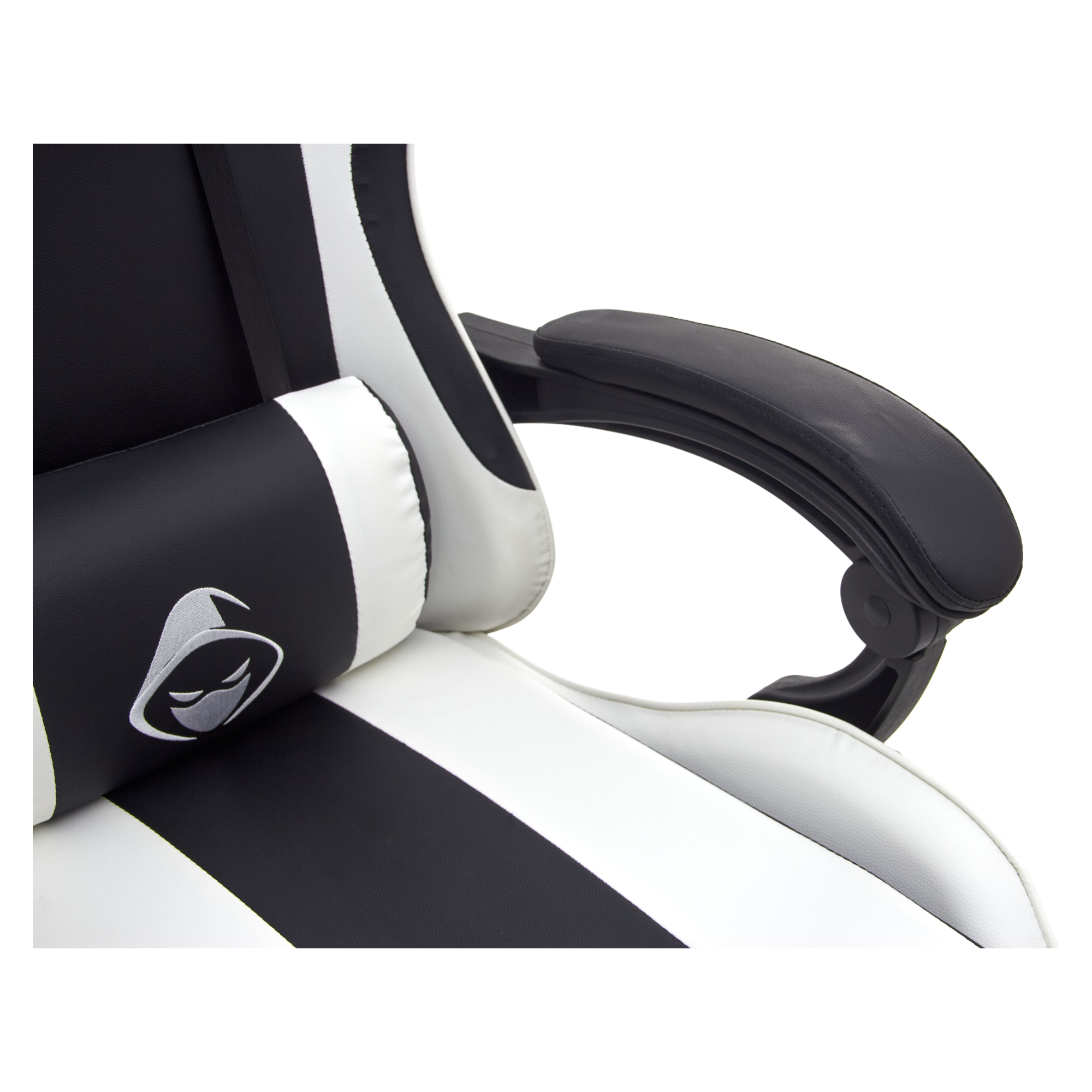 X-MICRO Silla Gamer Ergonómica Blanca con Cojines Lumbar y Cervical, Reclinable y con Reposapiés XM-B98WH