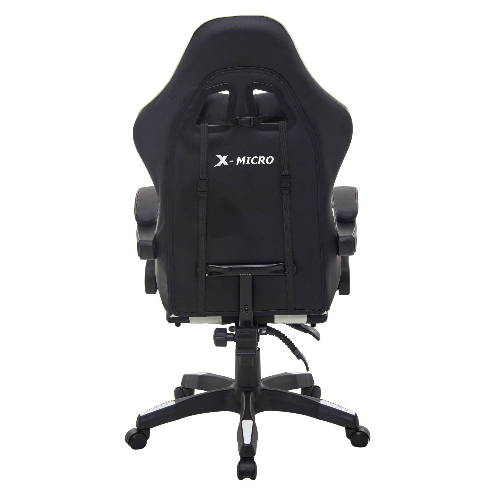 X-MICRO Silla Gamer Ergonómica Blanca con Cojines Lumbar y Cervical, Reclinable y con Reposapiés XM-B98WH