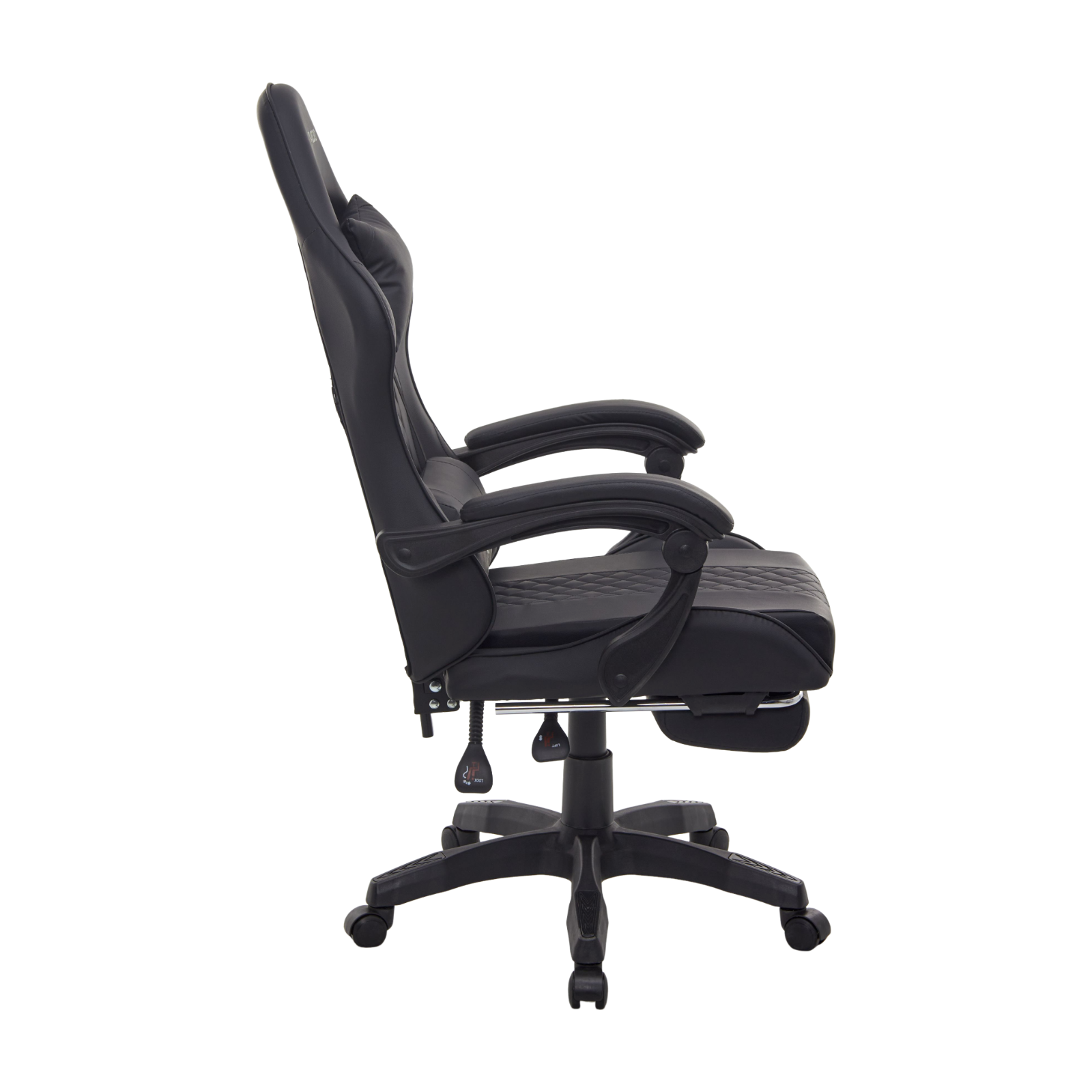 X-MICRO Silla Gamer Ergonómica Negra con Cojines Lumbar y Cervical, Reclinable y con Reposapiés XM-B99BK