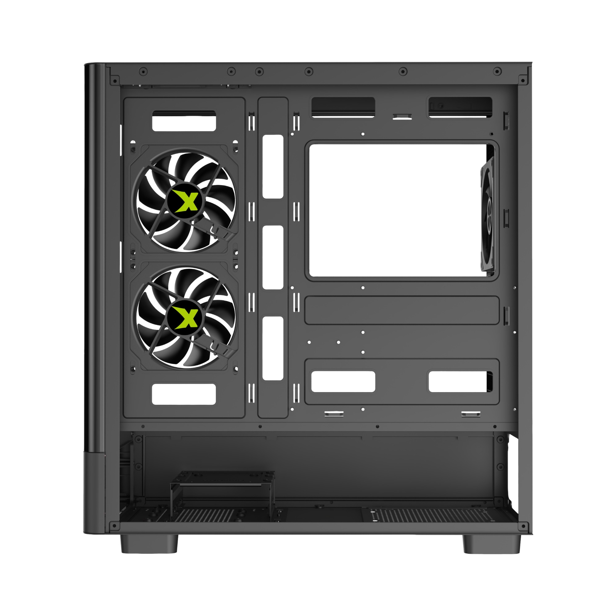 X-MICRO Gabinete Gamer Invictus Core 5 LCD con pantalla de 5″ – Negro - CSIC-5L-1B